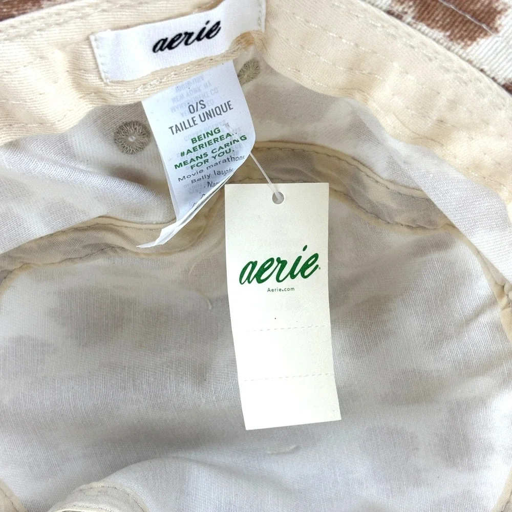 NEW Aerie Bucket Hat Womens OS Brown Leopard Print Animal Pattern Y2K Boho Retro